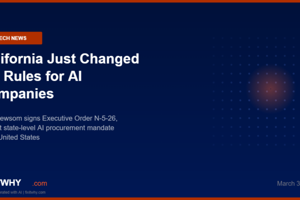 California Governor Newsom signs AI Executive Order N-5-26 new standards for AI companies 2026