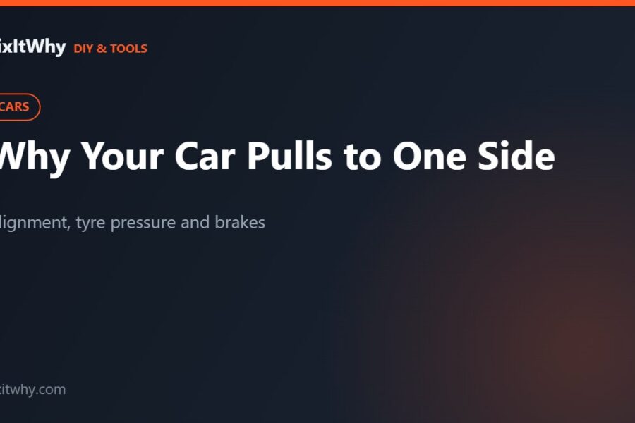 Car pulling to one side — alignment, tyre pressure and brake checks
