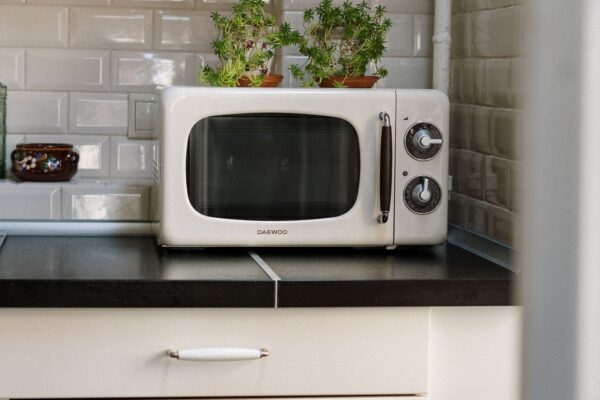 Silver countertop microwave that runs but does not heat food