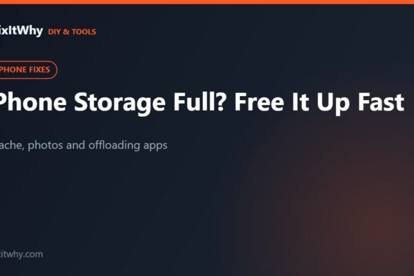Phone storage full — clearing cache, photos and offloading apps