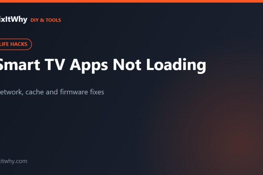 Smart TV apps not loading — network, cache and firmware fixes